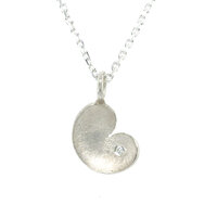 hanger pompeblêd in zilver met diamant inclusief collier