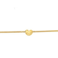 Pompeblêd armband in geelgoud